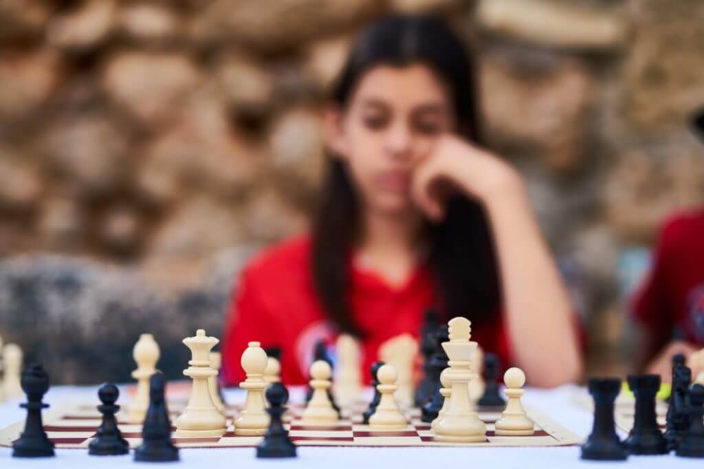 Chess player making a hard decision